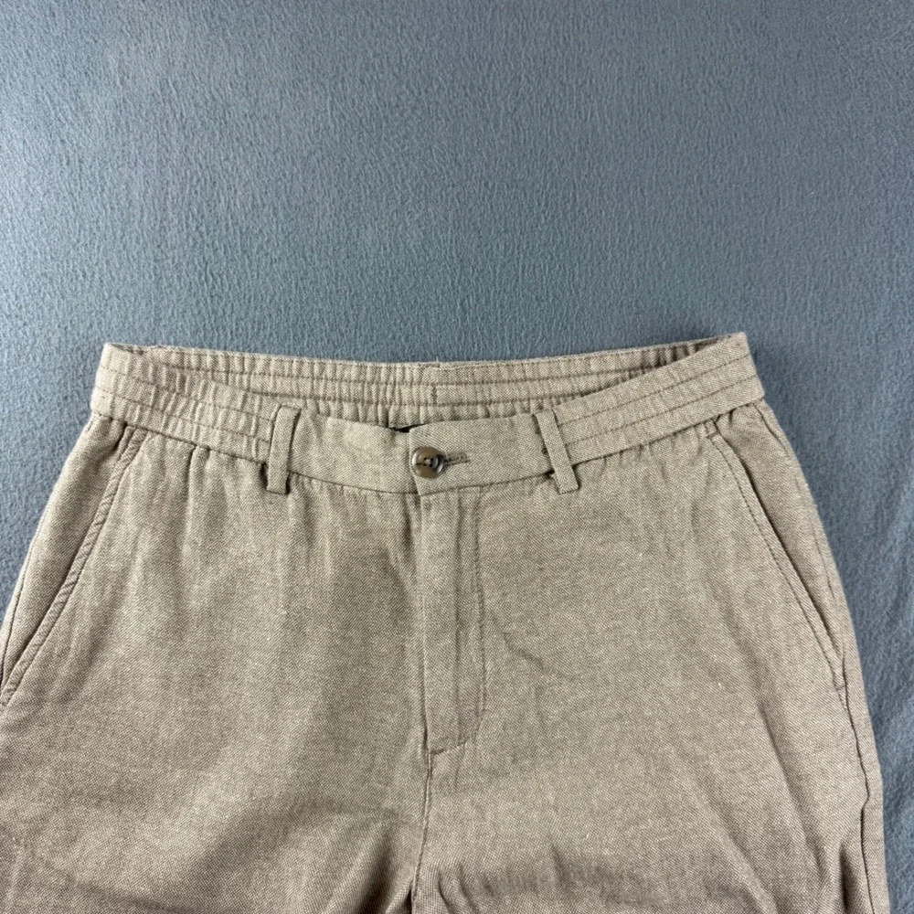 Banana Republic Linen Pants Men's 30x32 (Fits 30x29) Brown Drawstring Athletic
